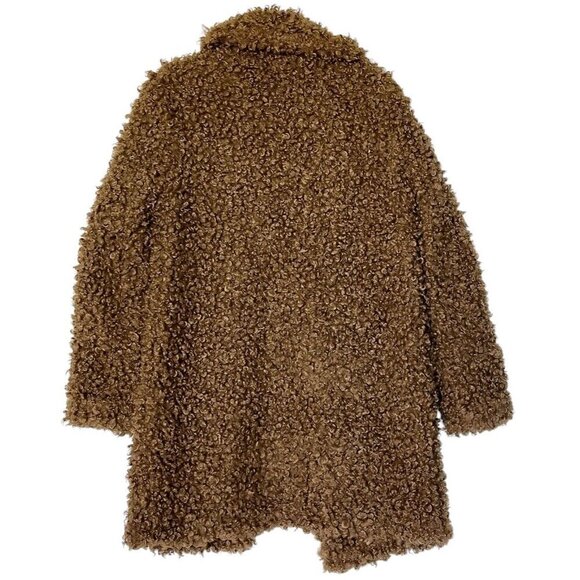 New Zara Outerwear Brown Fluffy Teddy Bear Curly Faux Fur Jacket Coat - Picture 6 of 12
